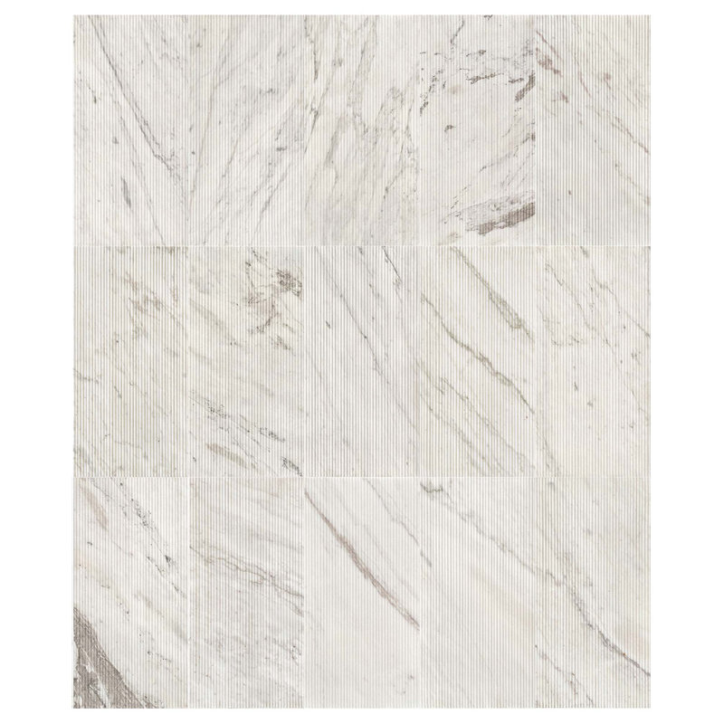 12"×24" Natural 3D Fluted Marble Tile With OL Textured Finished For Wall, 1 Box 4 PCS
