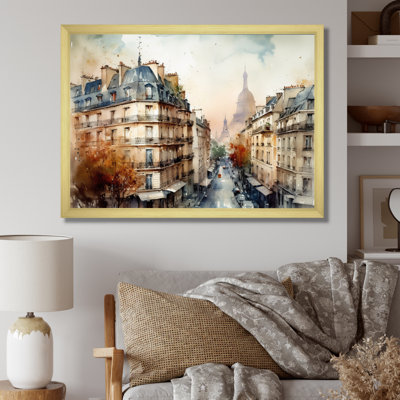 Aquarelle de Paris, France I sur impression sur toile