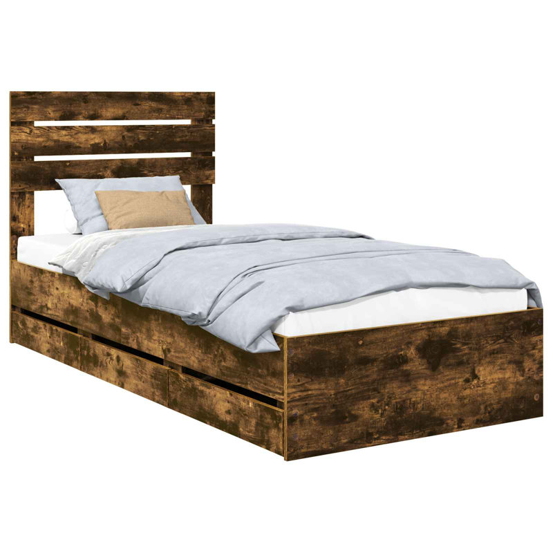 Bed, Small Single (2'6), Smoked Oak