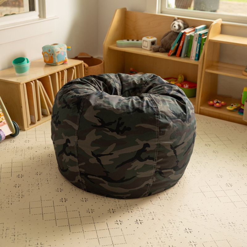 Fauteuil à billes en coton Classic, Petit, Sergé de coton camouflage