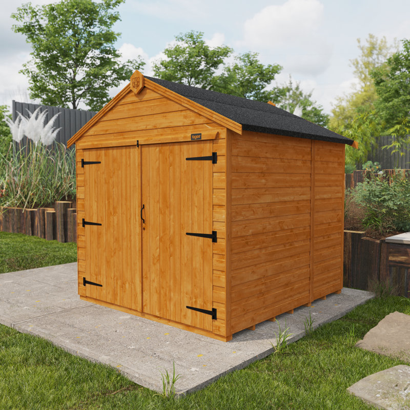 TigerFlex® Modular Buildings Solid Wood Shiplap Apex Bike Shed, 6ft. W x 6ft. D