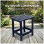 Table de bout extérieure Adirondack, table de bout de patio en PEHD, bleu marine