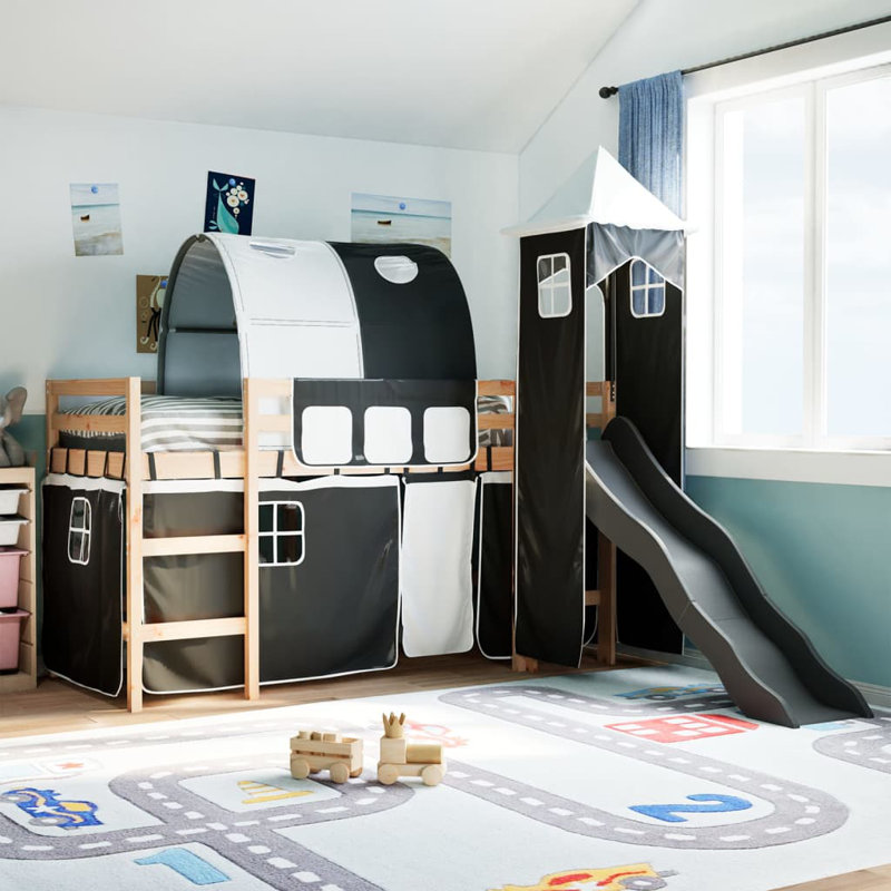 Gulliver Mid Sleepers, 80 x 200 cm, Black, Wax Brown