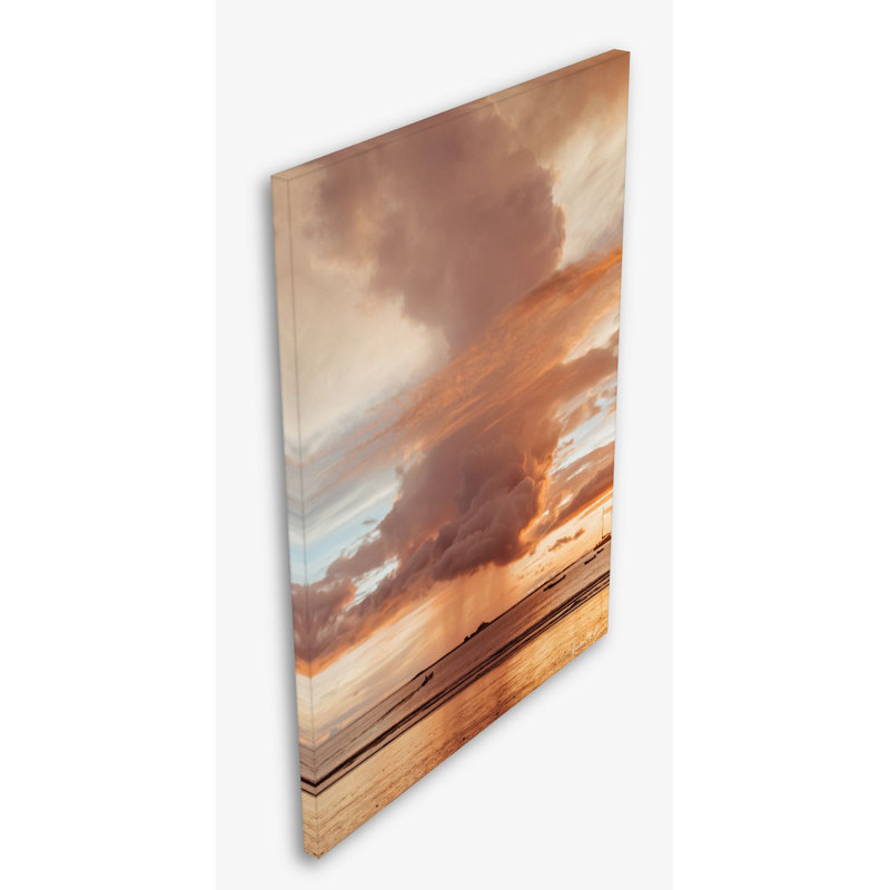 Rose Gold Rain Print by Kristen M. Brown, 24" H x 18" W x 1.25" D, Wrapped Canvas