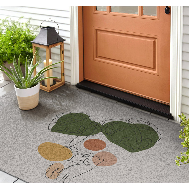 Non-Slip Floral Outdoor Doormat