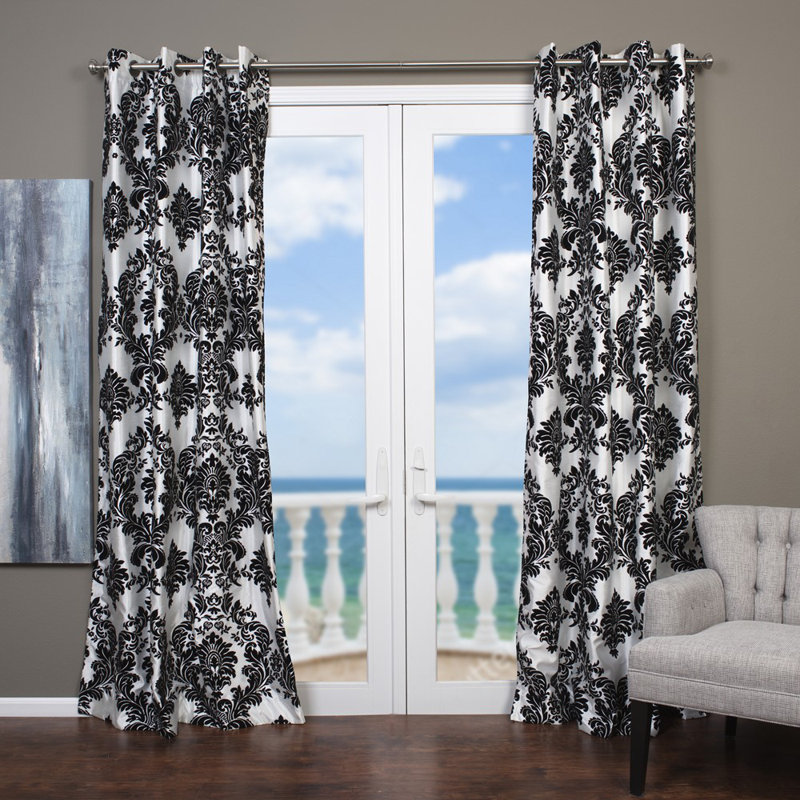 Martines Semi Sheer Curtain Single Panel, 54" W x 108" L, White