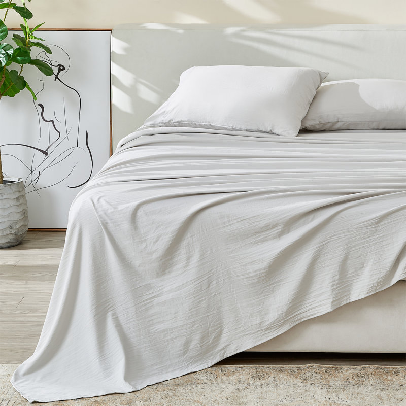 Ultra-Soft Pre-Washed Microfiber Sheet Set, Grey Dawn, Full Sheet Set + Fitted Sheet + 2 Pillowcases