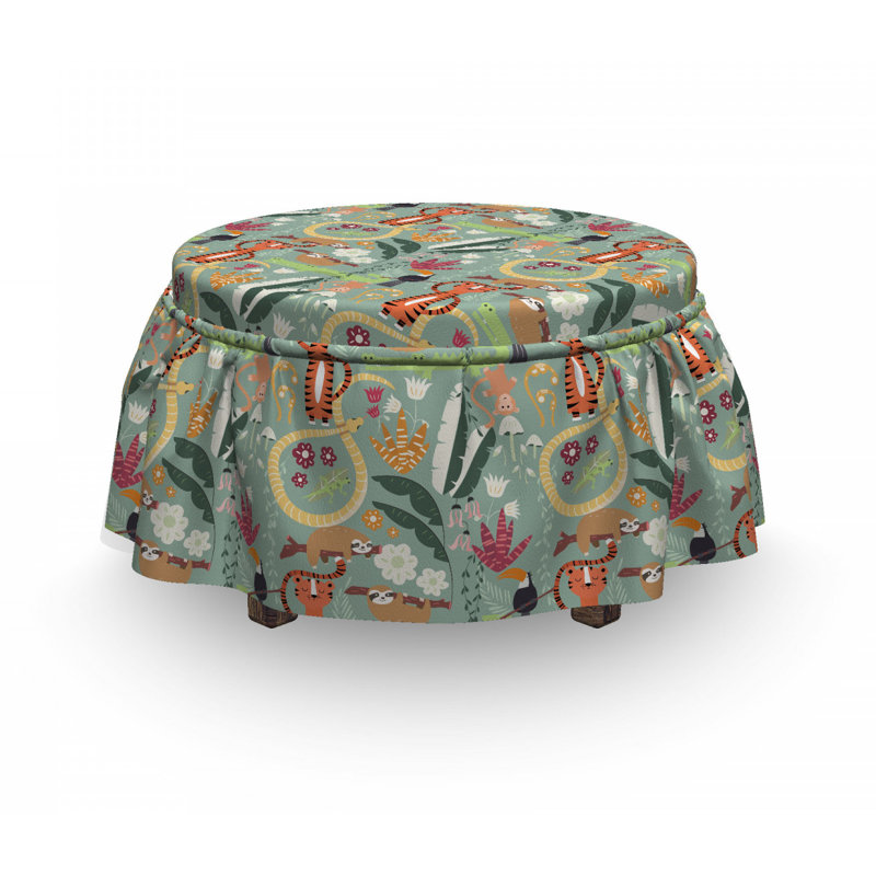 Housse pour repose-pieds rain forest animaux