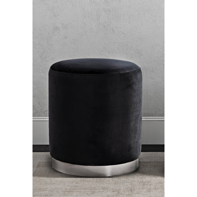Fresno 16" Wide Velvet Round Standard Ottoman