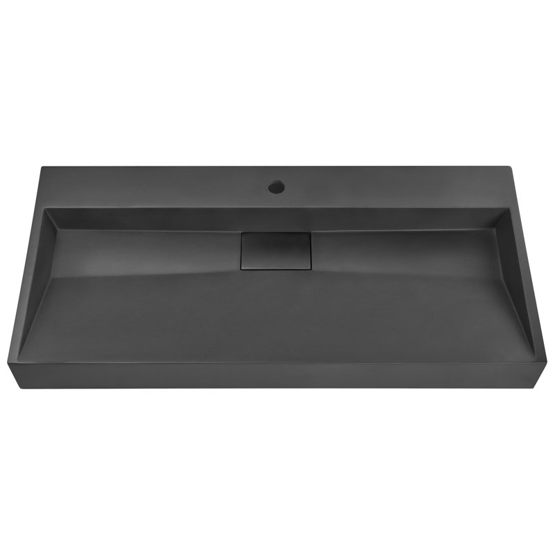 Wall Hung Basin QUENKO, 1000cm H x 460cm W x 120cm D, Black, 1