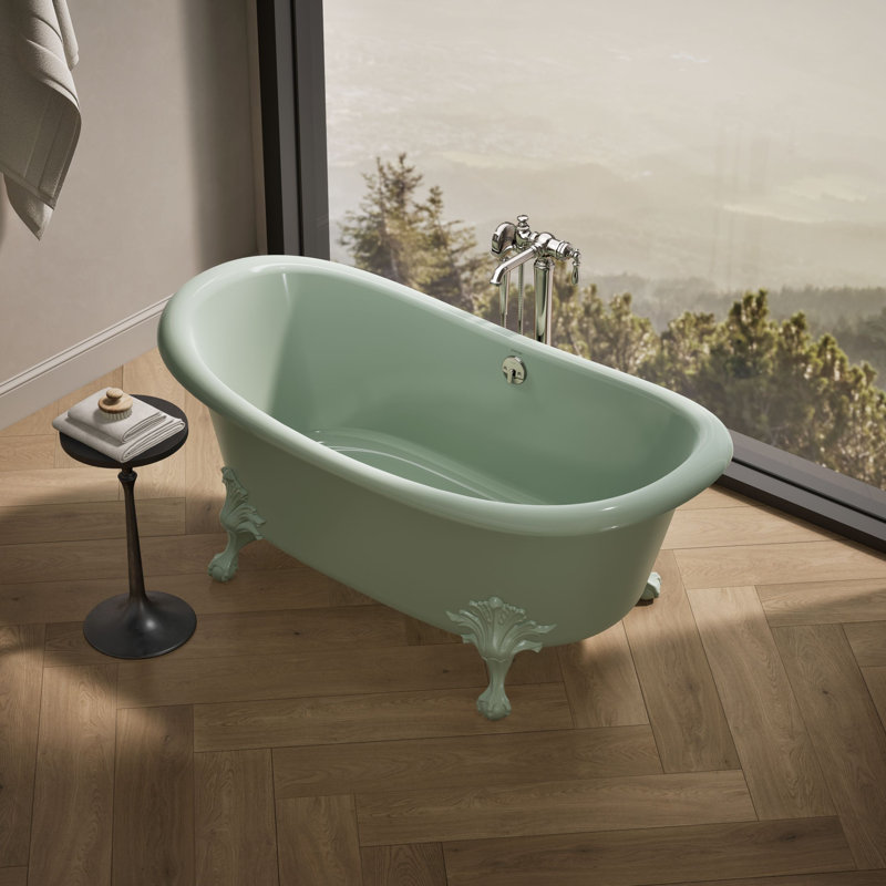 Artifacts 66-1/8 In. X 32-1/2 In. Freestanding Bath, Gray
