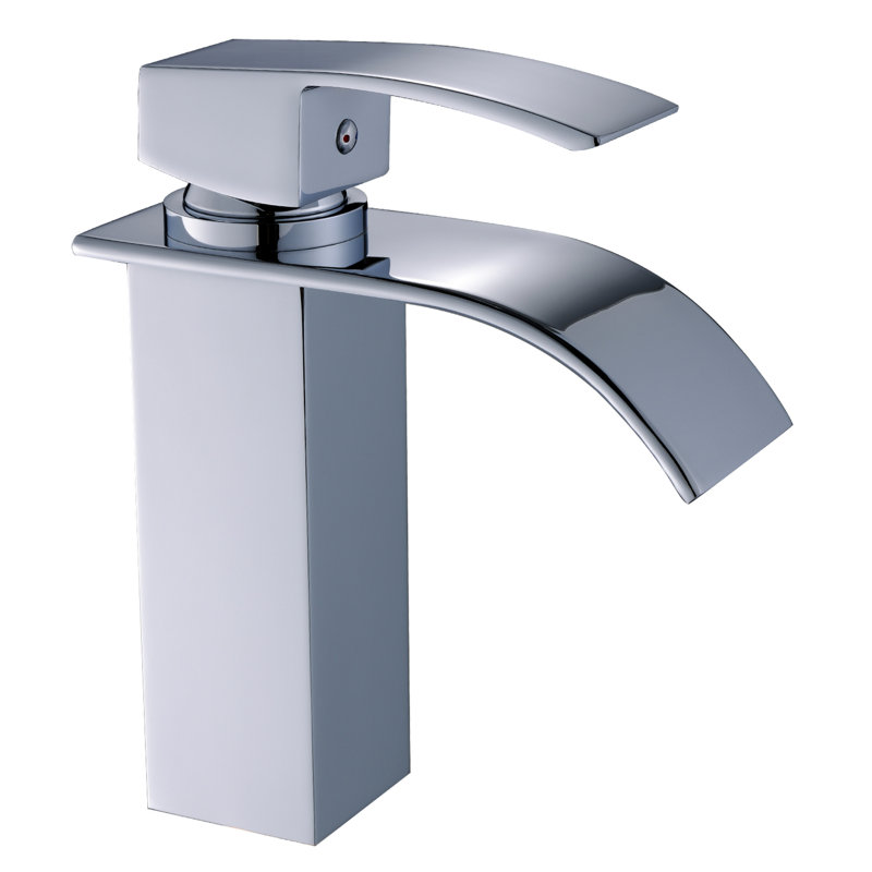 Contemporary Bathroom Lavatory Faucet - Hot And Cold Water Supply Sink Single Hole With Handle Cartridge Valve