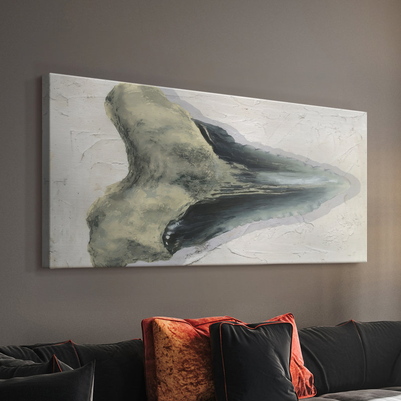 Watercolor Sharks Tooth III - Toile tendue avec châssis - Prêt à accrocher, H 16 po x l 32 po