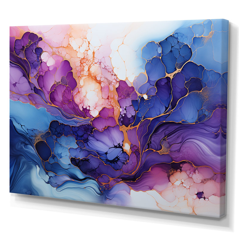 «Rose et bleu Alco», impression sur toile, Toile tendue, H 12 po x l 20 po x P 1 po