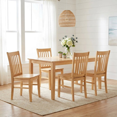 Dining Chairs Set of 4, Oak Finish Wood Chairs, Kitchen & Dining Room Chairs