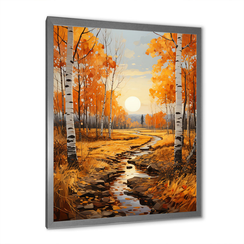Sonate d'automne VI Arrabury Birch Woods, H 20 po x l 12 po x P 1 po, Cadre photo argenté