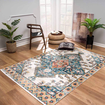 Tapis traditionnel bordeaux traditionnel turquoise, ivoire, rouge, ivoire, rouge, orange, salon, chambre, tapis, tapis, 3 x 5 3 x 10 4 x 6 5 x 8 6 x 9 8 x 10 9 x 12