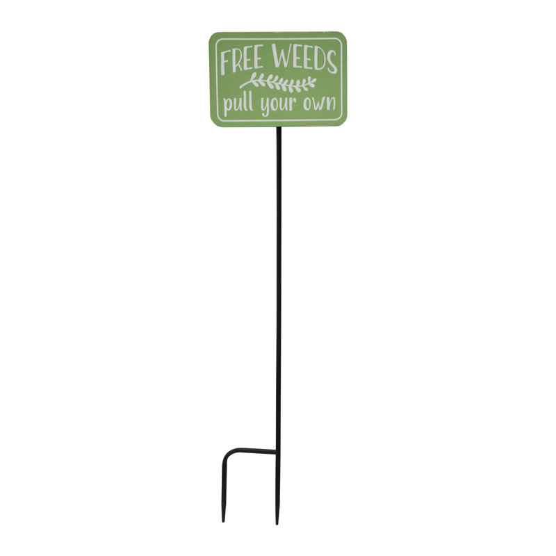 Enseigne de jardin Cublington Free Weeds, Vert