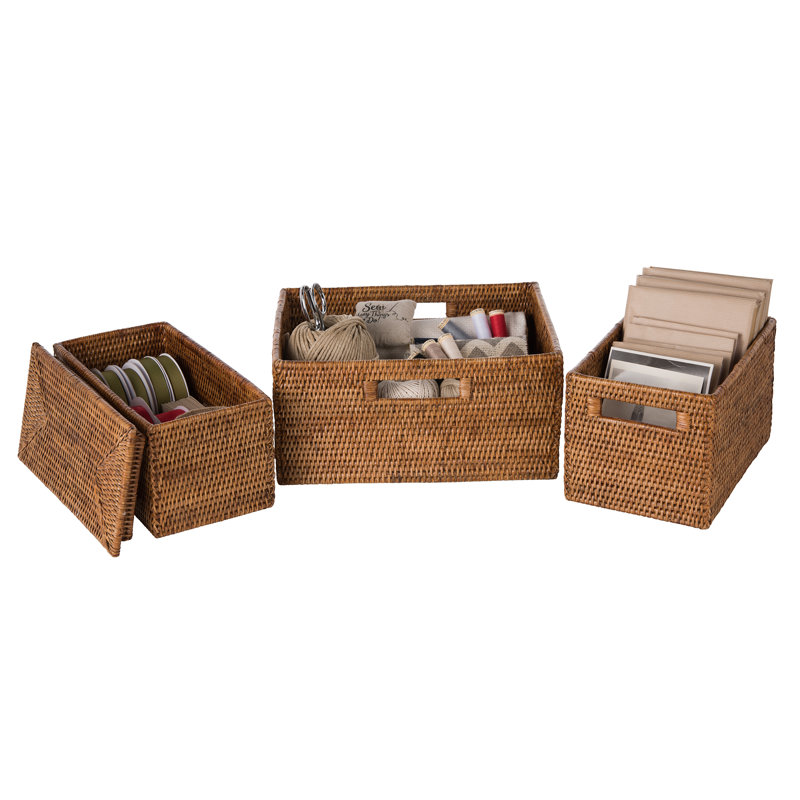 Panier en rotin Everard, Miel - brun