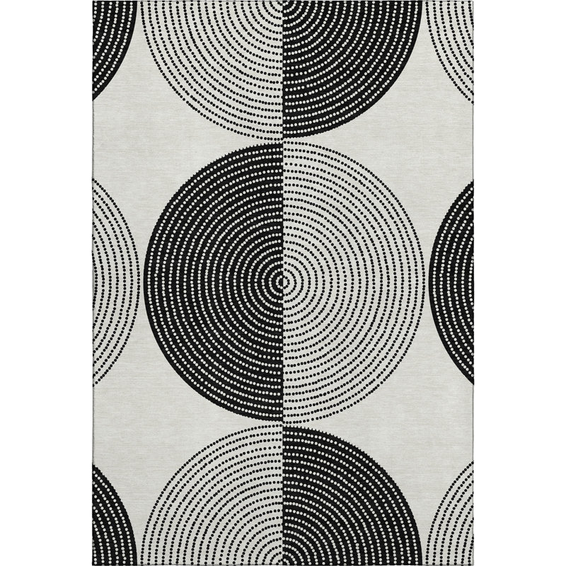 Premium Machine Washable Mayfield AMF2275 Geometric Rug, Ivory, 9' x 12'