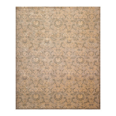 Tapis floral floral brun