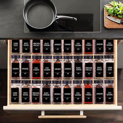 66 Pack 4oz Glass Spice Jars with Metal Caps, Shaker Lids, Labels & Chalk Pen