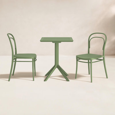 Farrah Square 3 - Person 23.6" Long Bistro Set