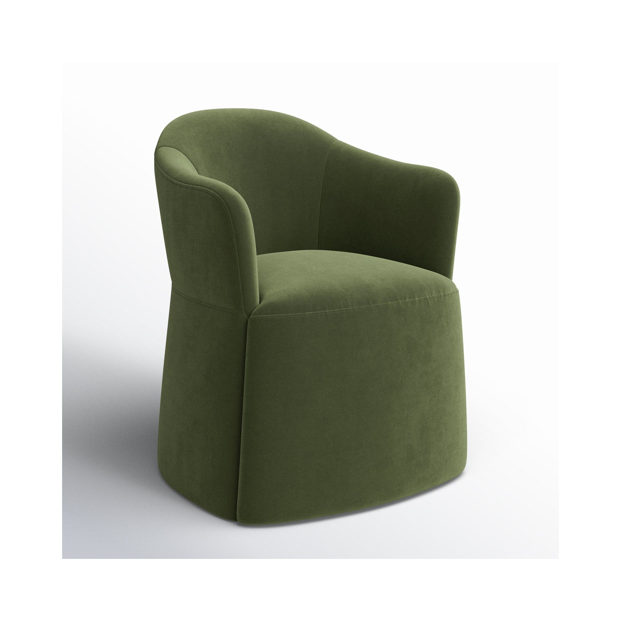 Janina Upholstered Arm Chair, Bella Forest Performance Velvet