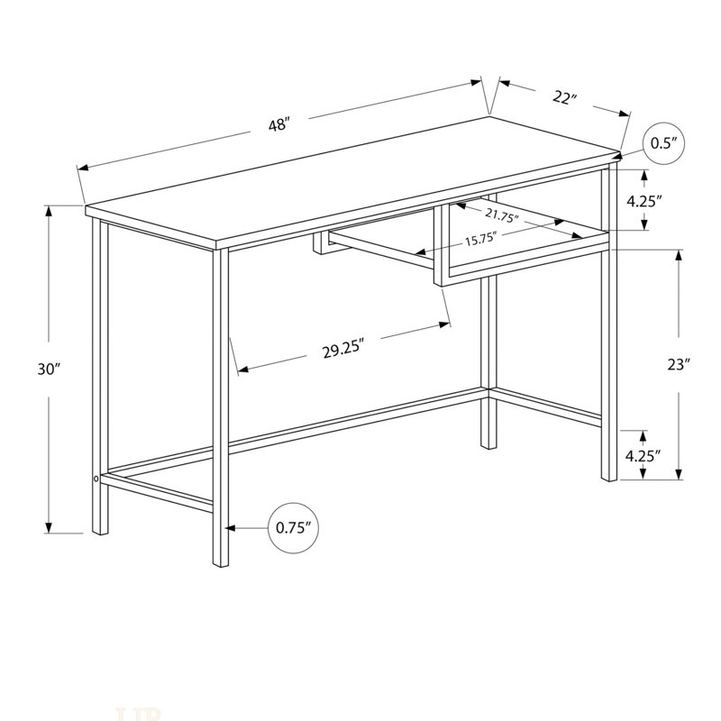 Contemporary White Laminate Computer Desk With Grey Metal Legs, Spacious Top And Open Storage For Modern Home Offices.