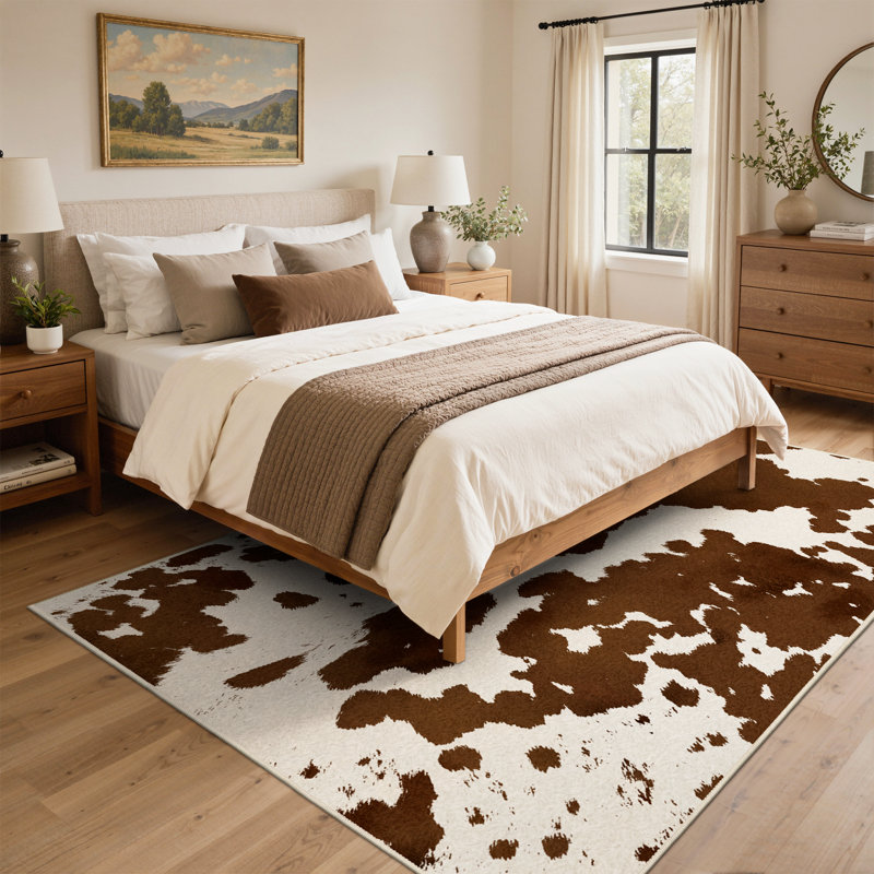Tapis d'intérieur beige / brun avec envers antidérapant Terra, Rectangle 6 pi x 9 pi