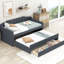 Lit de jour gris simple avec couchette et tiroir - Stable-2037219250