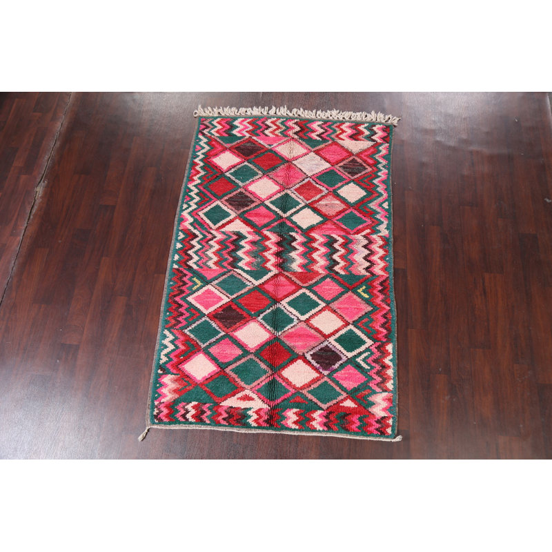 Tapis tribal marocain oriental noué à la main 5 x 8