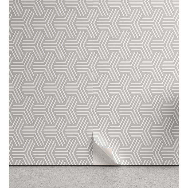 Panneau de papier peint adhésif simple à lignes entrelacées, L 13 po x L 72 po