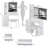 37 Inch Middle Size Left Bedside Cabinet Vanity Table With Cushioned Stool, Sliding Mirror, And LED Lighting For Elegant Home Decor-2081848911
