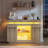 47.24" Sideboard, Modern Style Dining Sideboard, Featuring 3 Drawers And Transparent Glass Doors, With Built-In Led-Lit Display Cabinet, Including Usb Ports, Type-C Ports, And Motion Sensors.-1848830446