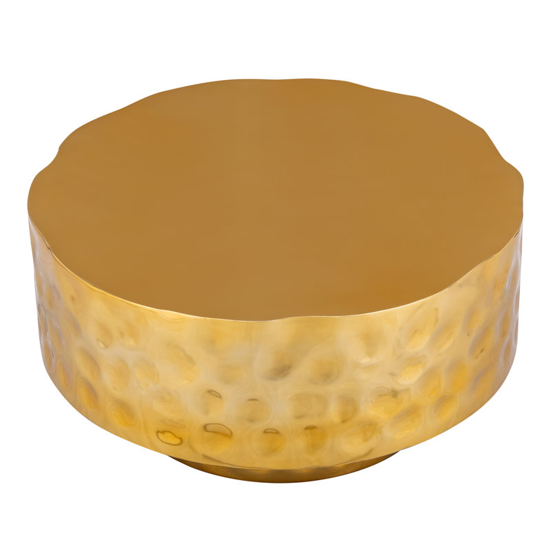 Bedingfield Hand-Hammered Coffee Table Gold, Gold