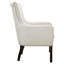 Fauteuil d'appoint classique de luxe beige avec coussin de siège réversible, tissu texturé, garniture cloutée, pieds en bois à finition apparente, fabrication en bois massif et contreplaqué mesurant 33 po de largeur, dossier à coutures losangées