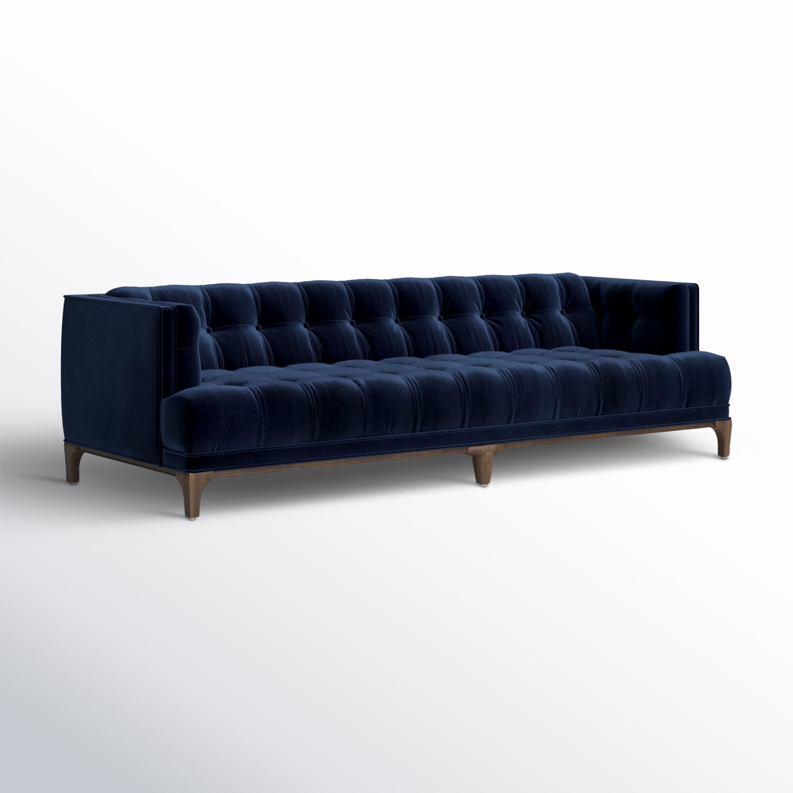 Bari 91'' Tufted Tuxedo Sofa, Palermo Drift Top Grain Leather, Sienna Brown