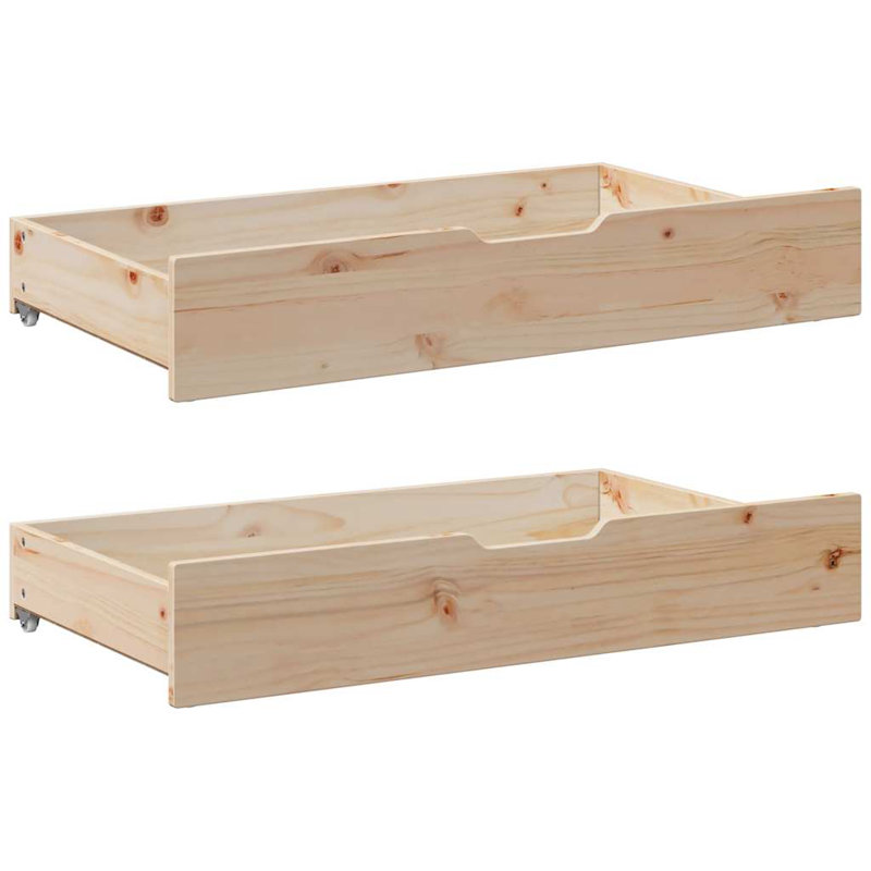 Daybed With Drawers Without Mattress Solid Wood, 96 x 203.5 cm