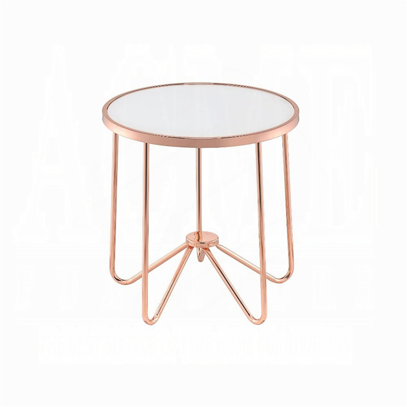 Table de bout avec plateau en verre givré, mobilier de salon moderne et élégant