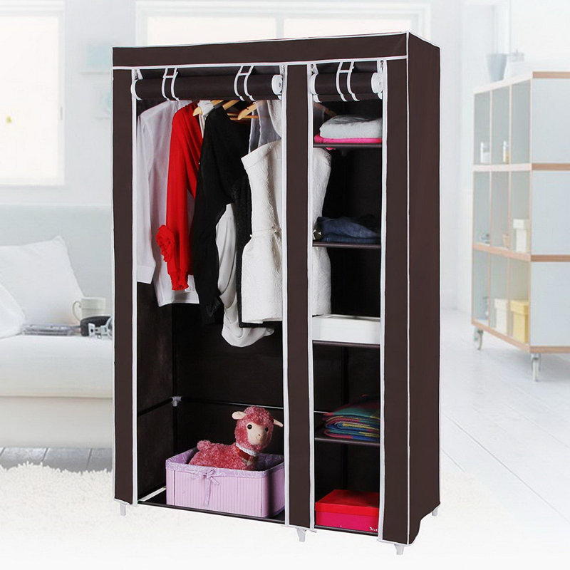 Penderie de placard portative l 59,06" Qualana, Marron foncé
