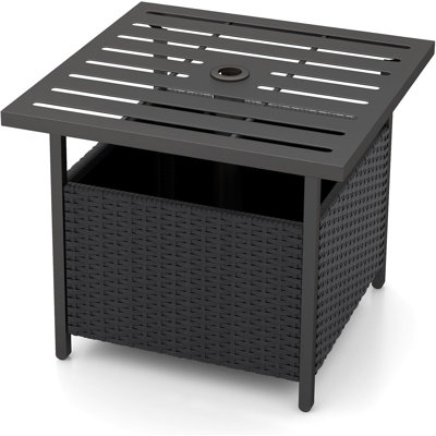 Outdoor Side Table With Umbrella Hole