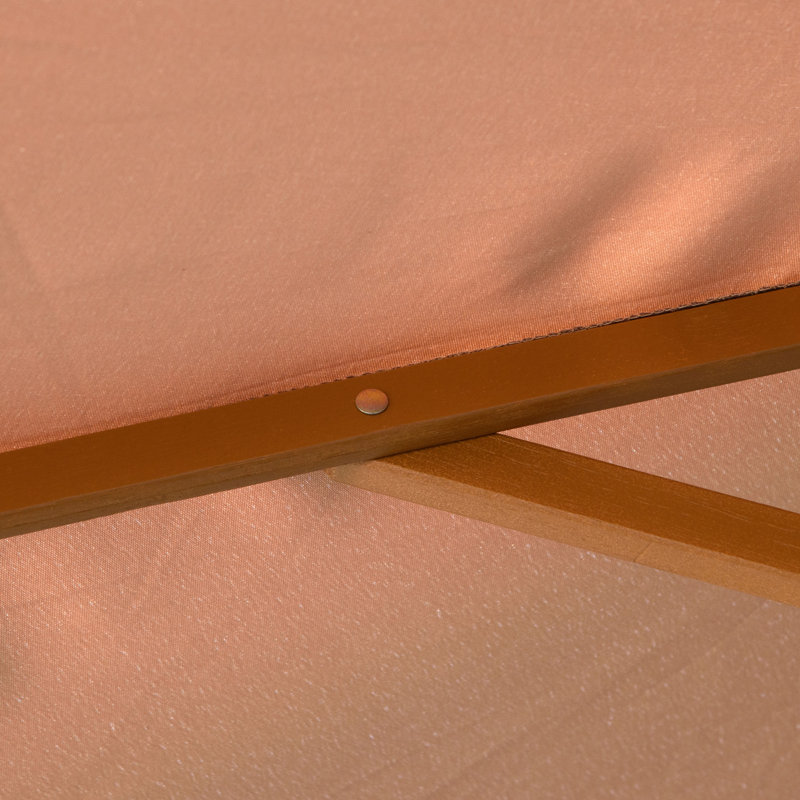 Parasol de patio rond en bois 10 pi x 8 pi avec nervures en bambou pour l'extérieur, Beige