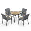 Ensemble repas pour 4 personnes avec table ronde en aluminium 4 personnes