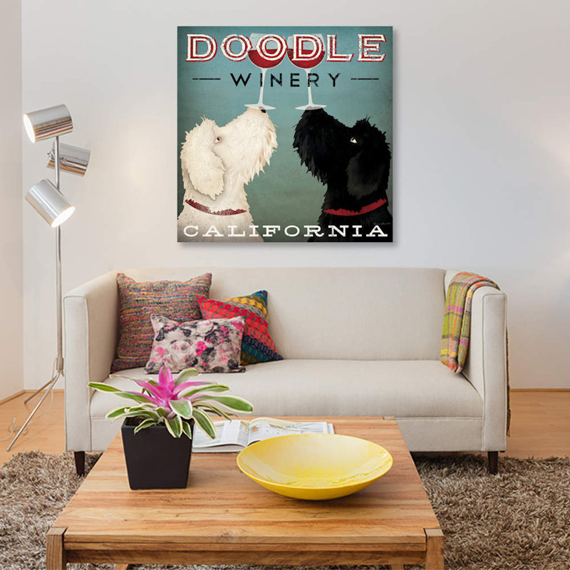Doodle Winery by Ryan Fowler - Print on Canvas, 45.72 cm H x 45.72 cm W x 1.91 cm D, No Frame, White Framed