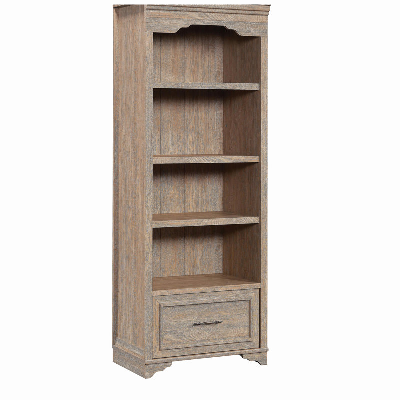 Bibliothèque avec tiroir, finition brune