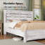  Tryston Farmhouse Queen Bed Frame with 49.2" Barn Door Headboard, White-1340099101-1340099102