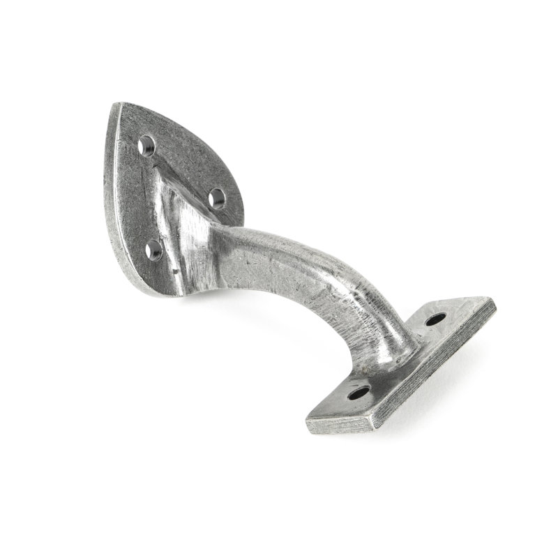Handrail Brackets Steel 5cm Mounting Bracket, 7.9cm H x 5cm W x 6.3cm D, Pewter Patina