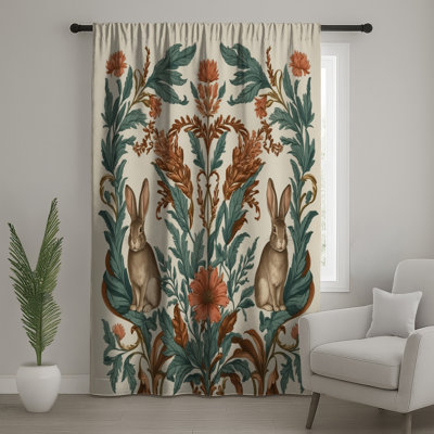 Rideaux rabattables à motif floral Rabbit - 1 panneau