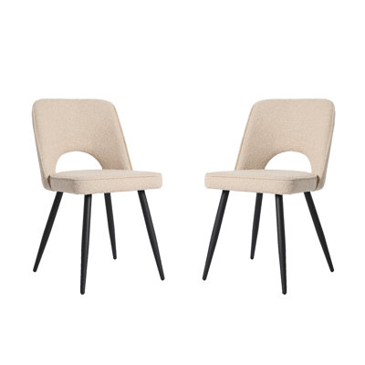 Asfand Thetis - Boucle Dining Chair - Teddy Chairs in Cream